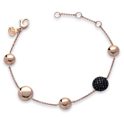 Bracelet Boule de Neige or rose diamants 
