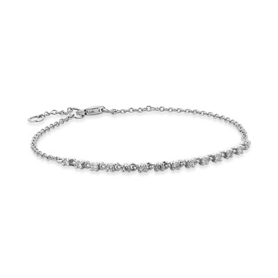 Bracelet tennis 14 diamants blancs 0.25ct G SI 4.8C MS Chainette Maille Rolo