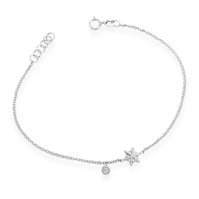 Bracelet Flocons d'Amour Diamant 0.015ct en Or blanc