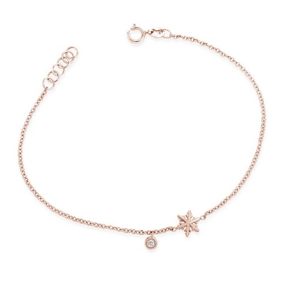 Bracelet Flocons d'Amour Diamant 0.015ct en Or rose