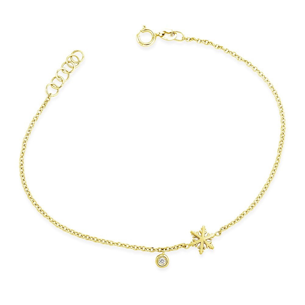 Bracelet Flocons d'Amour Diamant 0.015ct en Or jaune
