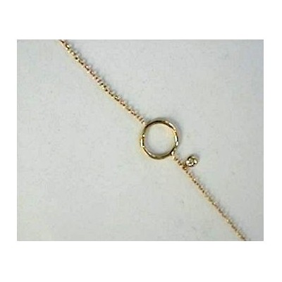 Bracelet Collection La Délicatesse en Or Rose Motif Cercle Diamant 0.02ct