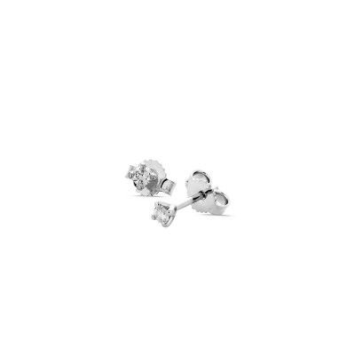 Boucles d'oreilles Diamant 0.10ct sur Or Blanc