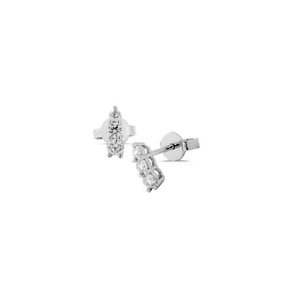 Boucles d'oreilles Diamants 0.28ct (2x3) sur Or Blanc