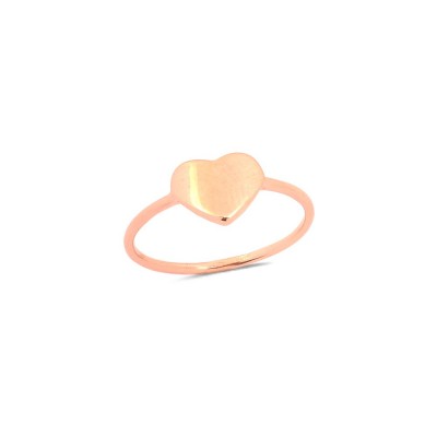Bague Coeur Or Rose - Taille disponible : 54