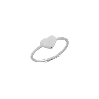 Bague Coeur Or Blanc - Taille disponible : 52