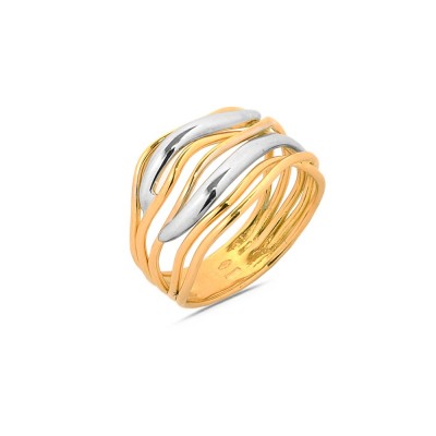 Bague Or Bicolore Multifils - Taille disponible : 55