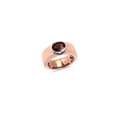Bague Or Bicolore (Rose & Blanc)  Tourmaline Rose 2.16ct - Taille disponible : 55